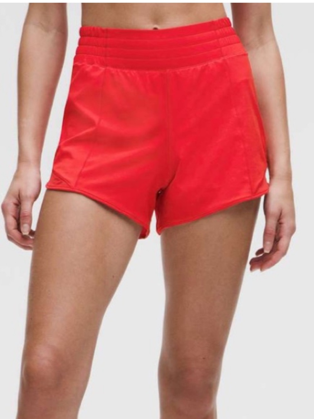 🔥 Lululemon Hotty Hot High-Rise Lined Short 4" Lulu Red SIZE 6